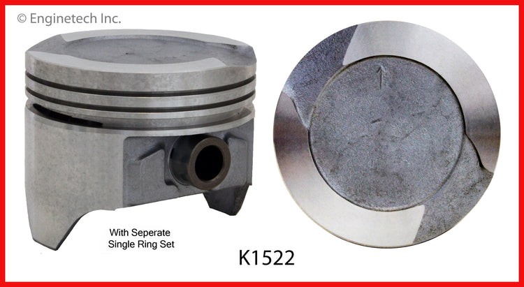 Enginetech K1522(8)P030 Engine Piston Kit with Full Ring Stack for Ford Custom and Country Sedan