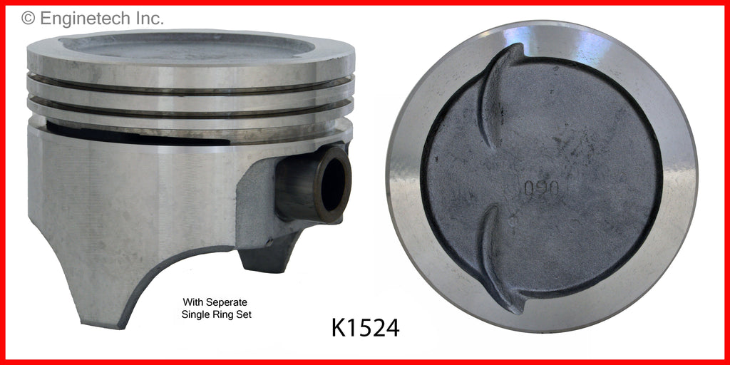 Enginetech K1524(8)030 Engine Piston Kit with Full Ring Stack - Standard and Premium Options