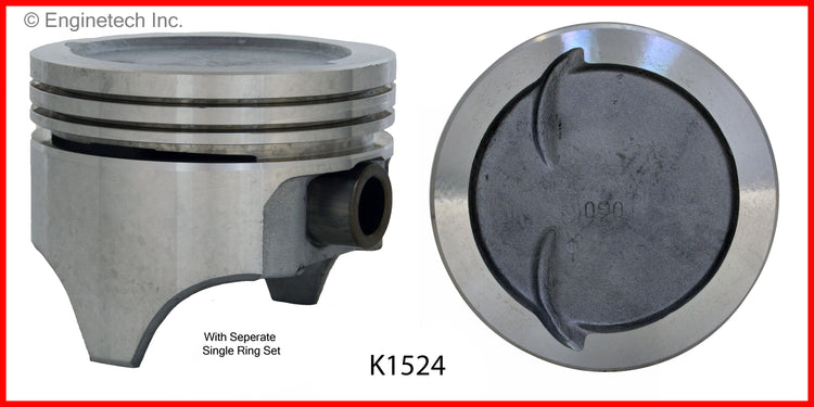 Enginetech K1524(8)P060 Engine Piston Kit with Full Ring Stack - Standard & Premium Options