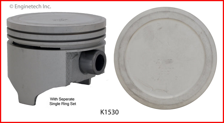 Enginetech K1530(8)040 Engine Piston Kit with Separate Full Ring Stack for Dodge and Chrysler Vehicles