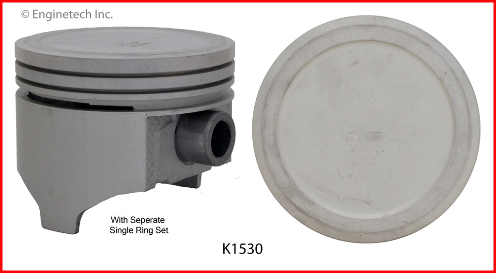 Enginetech K1530(8)P030 Engine Piston Kit with Full Ring Stack for Dodge and Chrysler Vehicles