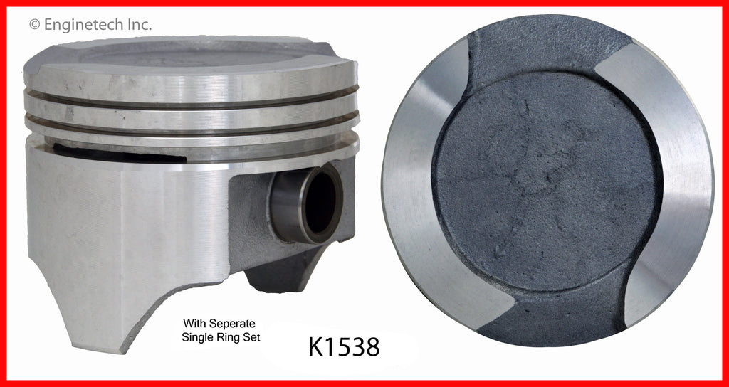 Enginetech K1538(8)060 Engine Piston Kit with Full Ring Stack for Ford Vehicles