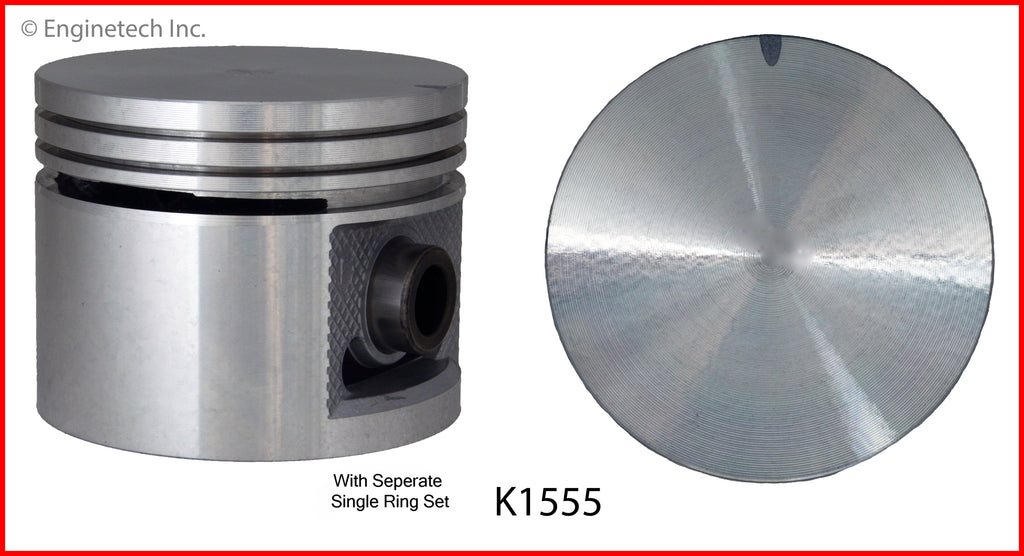 Enginetech K1555(6)P030 Engine Piston Kit with Separate Full Ring Stack for Buick Models