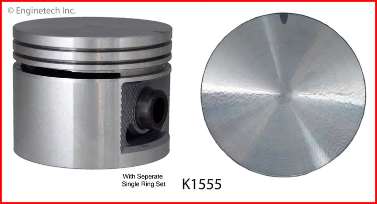 Enginetech K1555(6)030 Engine Piston Kit with Full Ring Stack for Buick Models