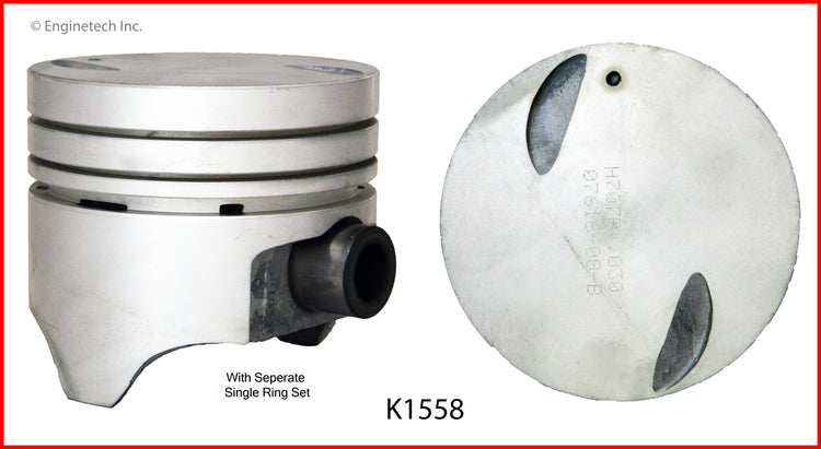 Enginetech K1558(8)P040 Engine Piston Kit with Separate Full Ring Stack