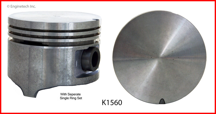 Enginetech K1560(6)P040 Engine Piston Kit with Separate Full Ring Stack for Ford and Mercury Models