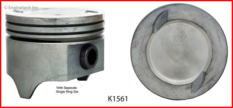 Enginetech K1561(6).75 Engine Piston Kit with Full Ring Stack for Ford Trucks and Mustangs