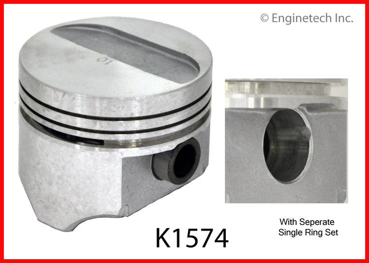 Enginetech K1574(4)P.75 Engine Piston Kit with Full Ring Stack for Plymouth Vehicles