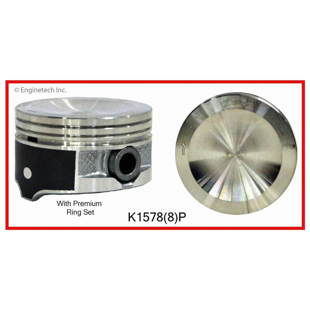 Enginetech K1578(8)P.50 Engine Piston Kit with Separate Full Ring Stack for Ford Crown Victoria and E-150 Econoline