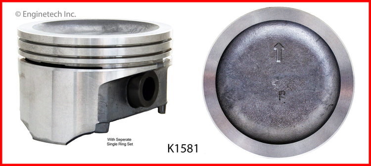 Enginetech K1581(6)P.75 Engine Piston Kit with Full Ring Stack for Buick Models