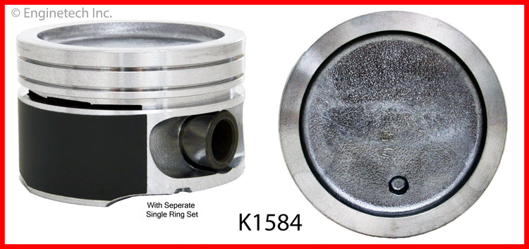 Enginetech K1584(6).75 Engine Piston Kit with Separate Full Ring Stack for Buick and Chevrolet Models