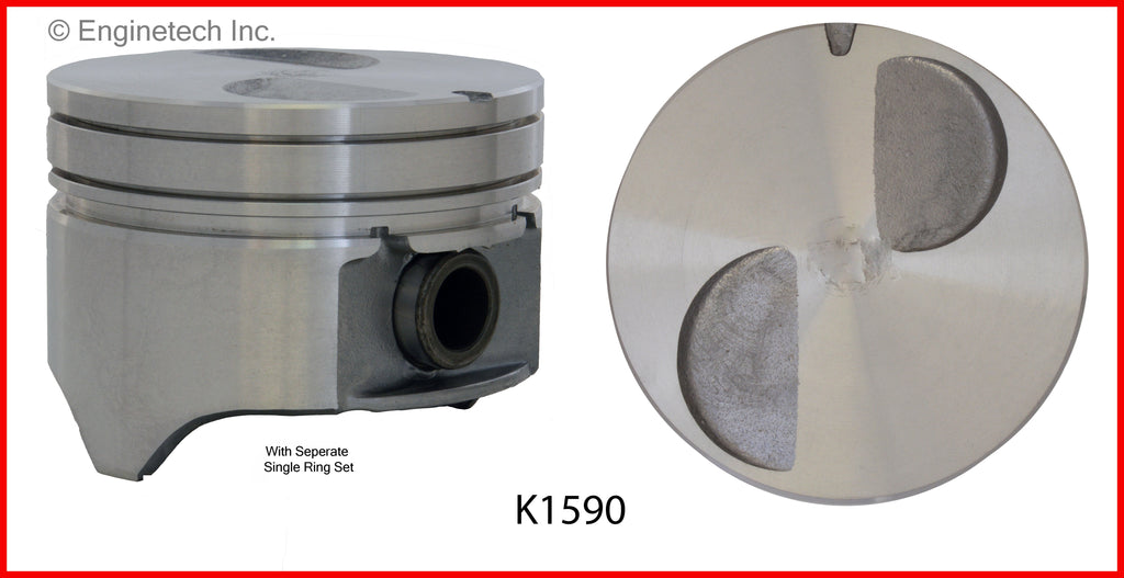 Enginetech K1590(4)P040 Engine Piston Kit with Separate Full Ring Stack for Ford Models