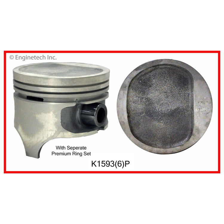 Enginetech K1593(6)P030 Engine Piston Kit with Separate Full Ring Stack for Jeep Cherokee and Comanche