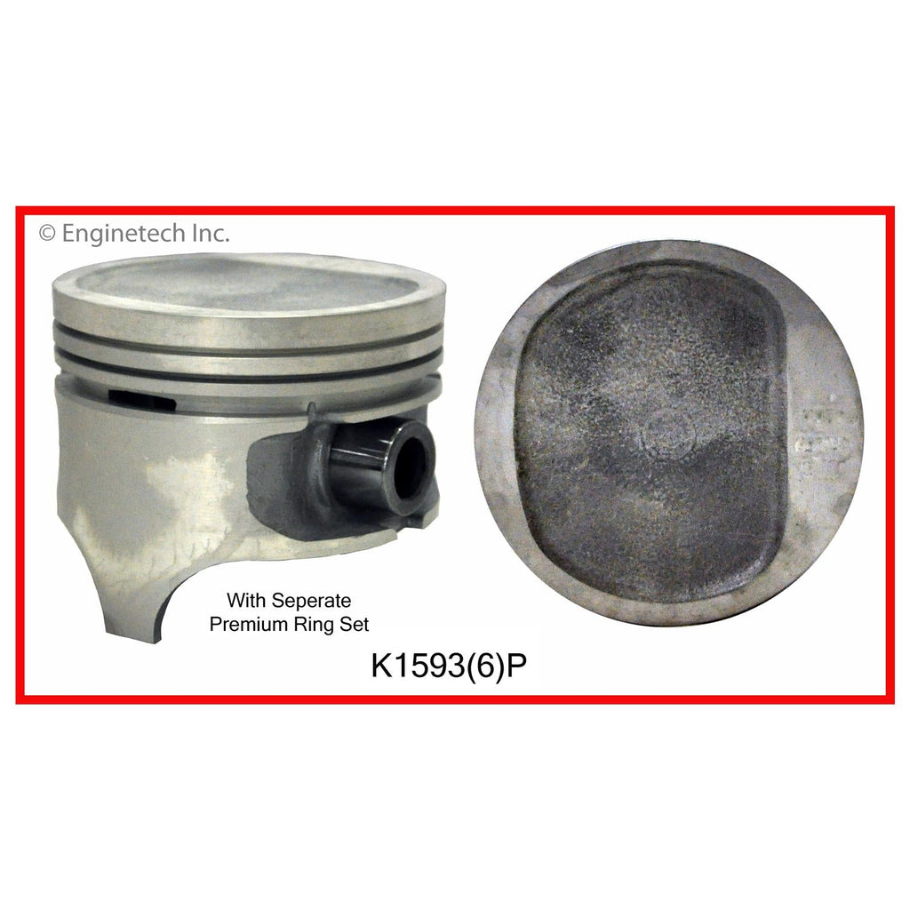 Enginetech K1593(6)P060 Engine Piston Kit with Full Ring Stack for Jeep Cherokee and Comanche