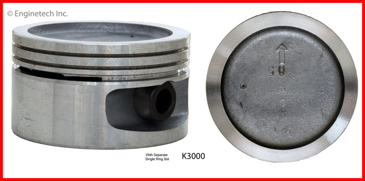 Enginetech K3000(4).75 Engine Piston Kit with Full Ring Stack for Chevrolet Models