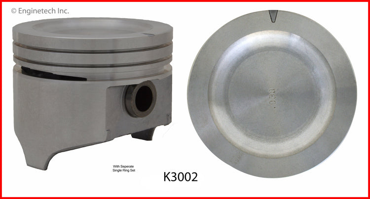 Enginetech K3002(4)040 Engine Piston Kit with Full Ring Stack for Jeep Models