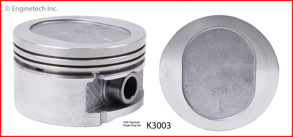 Enginetech K3003(6)P.50 Engine Piston Kit with Separate Full Ring Stack for Chrysler Models