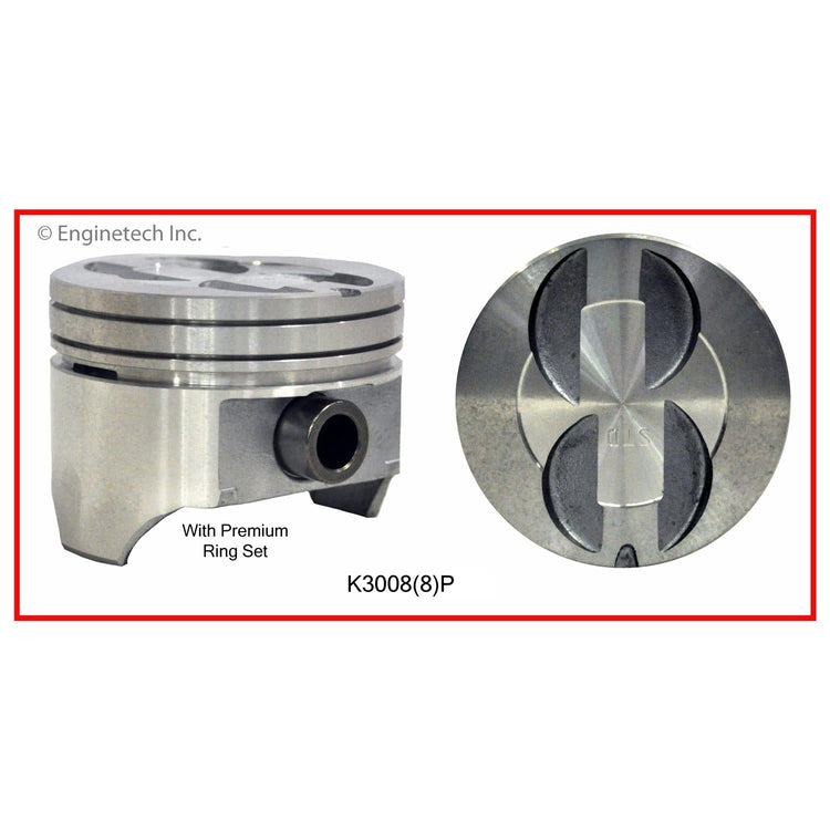 Enginetech K3008(8)P030 Engine Piston Kit with Separate Full Ring Stack for Ford LTD Crown Victoria and Bronco