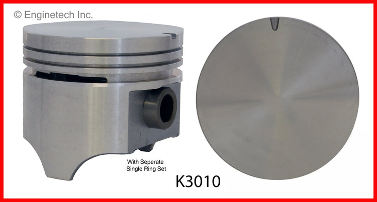 Enginetech K3010(6).75 Engine Piston Kit with Separate Full Ring Stack for Isuzu Trooper and Jeep Models
