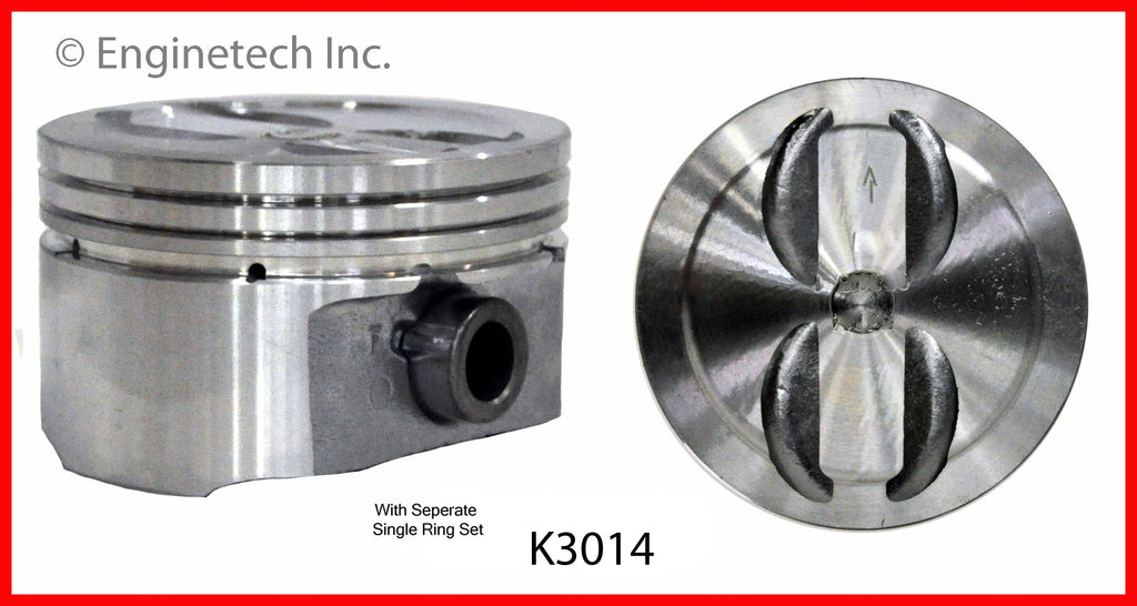 Enginetech K3014(8)P060 Engine Piston Kit with Separate Full Ring Stack for GMC Yukon, Cadillac Escalade, and Chevrolet Blazer