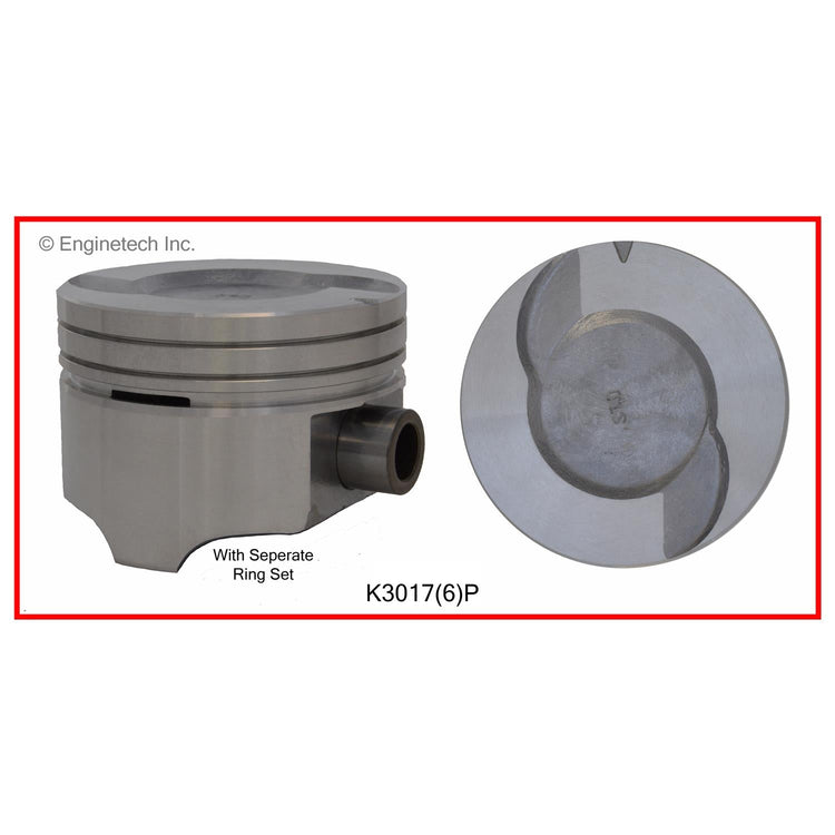 Enginetech K3017(6)P.50 Engine Piston Kit with Full Ring Stack for Ford Mustangs and Tauruses