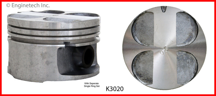 Enginetech K3020(6)P.50 Engine Piston Kit with Separate Full Ring Stack for Chevrolet Lumina and Monte Carlo
