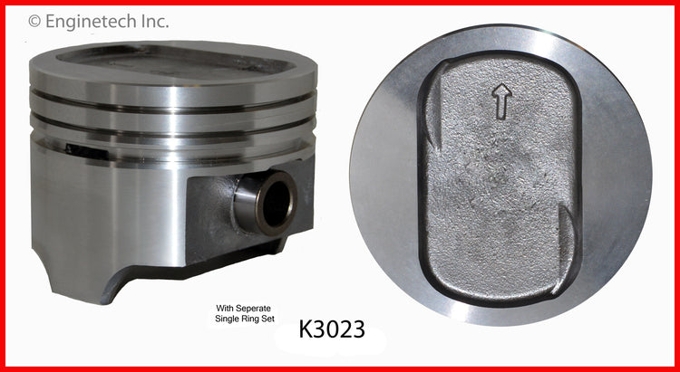 Enginetech K3023(8)020 Engine Piston Kit with Full Ring Stack for Ford Vehicles