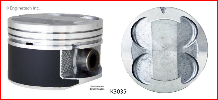 Enginetech K3035(6)P.75 Engine Piston Kit with Full Ring Stack for Chrysler Vehicles