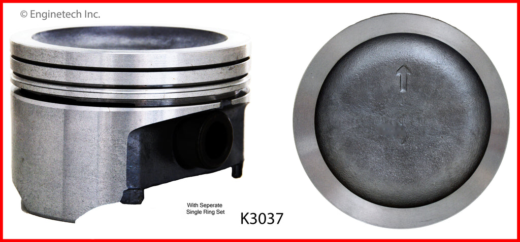 Enginetech K3037(6)P.75 Engine Piston Kit with Full Ring Stack for Buick Models