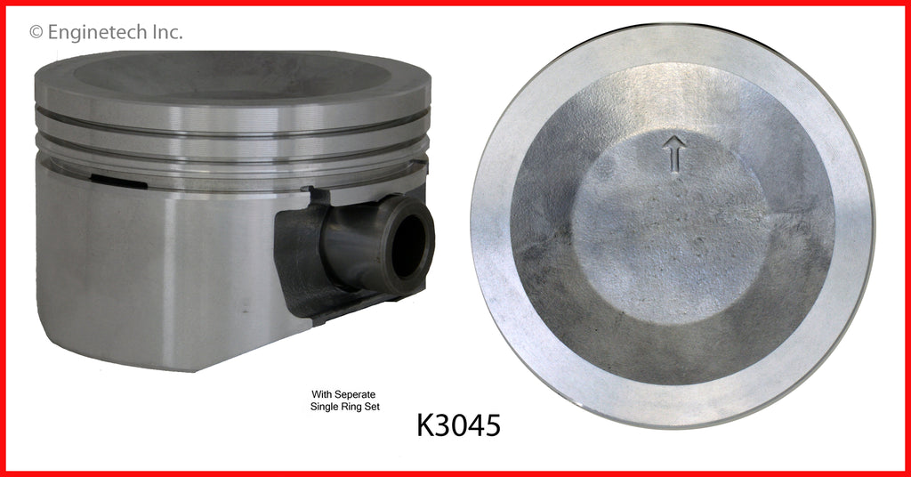 Enginetech K3045(6)P.50 Engine Piston Kit with Separate Full Ring Stack for Ford Vehicles