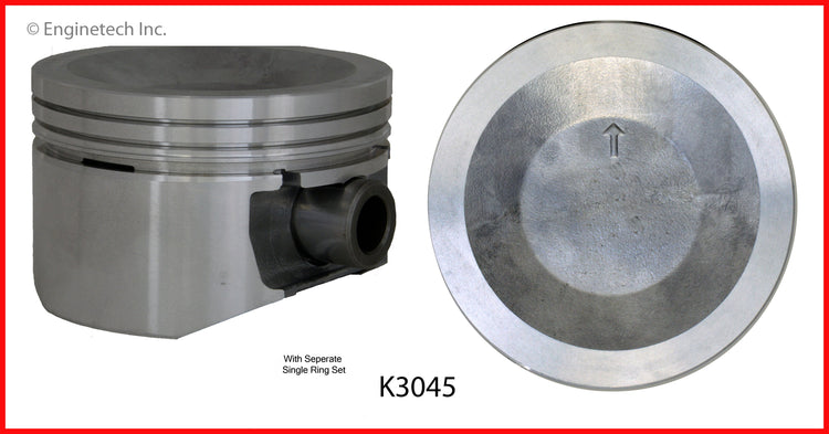 Enginetech K3045(6)P.50 Engine Piston Kit with Separate Full Ring Stack for Ford Vehicles