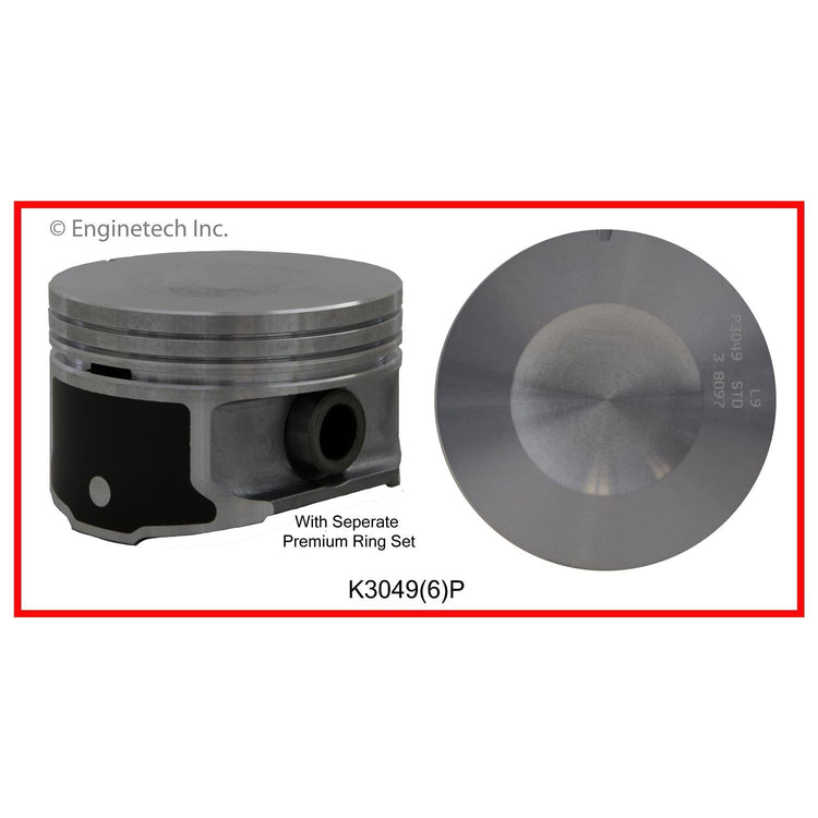Enginetech K3049(6)PSTD Engine Piston Kit with Full Ring Stack for Ford Mustang and Windstar