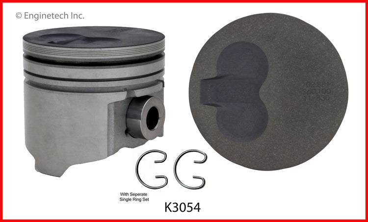 Enginetech K3054(8)PSTD Engine Piston Kit with Separate Full Ring Stack