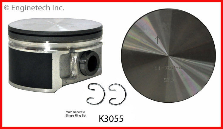 Enginetech K3055(6)P.75 Engine Piston Kit with Full Ring Stack for Chrysler Vehicles