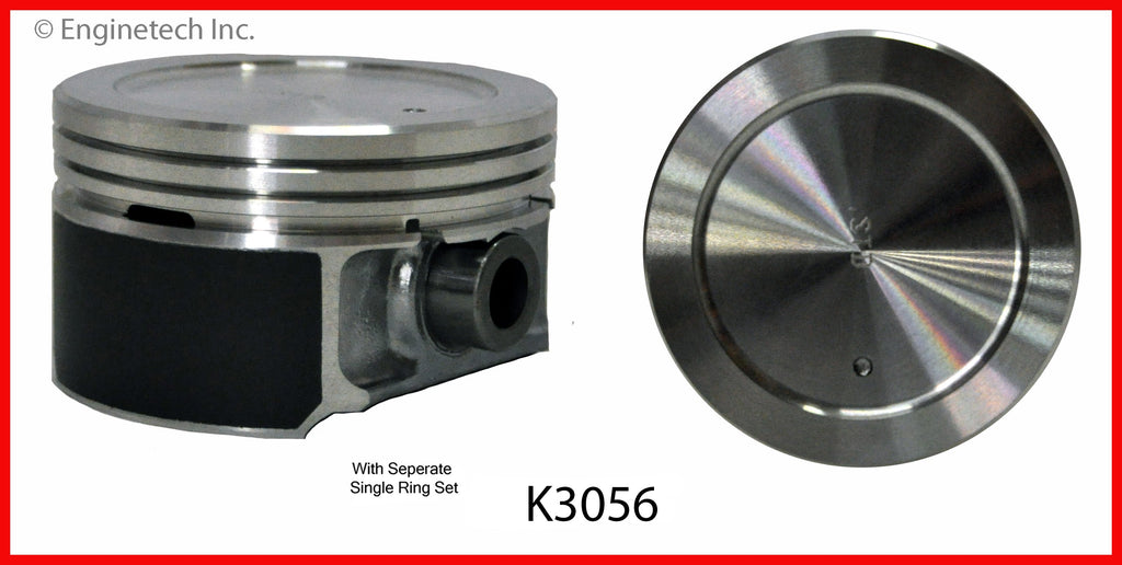 Enginetech K3056(4)P.50 Engine Piston Kit with Separate Full Ring Stack for Isuzu and Chevrolet Models