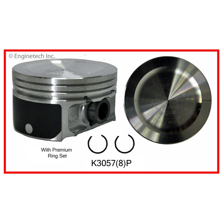 Enginetech K3057(8)PSTD Engine Piston Kit with Separate Full Ring Stack for Ford E-350 Super Duty and F-Series (1999-2004)