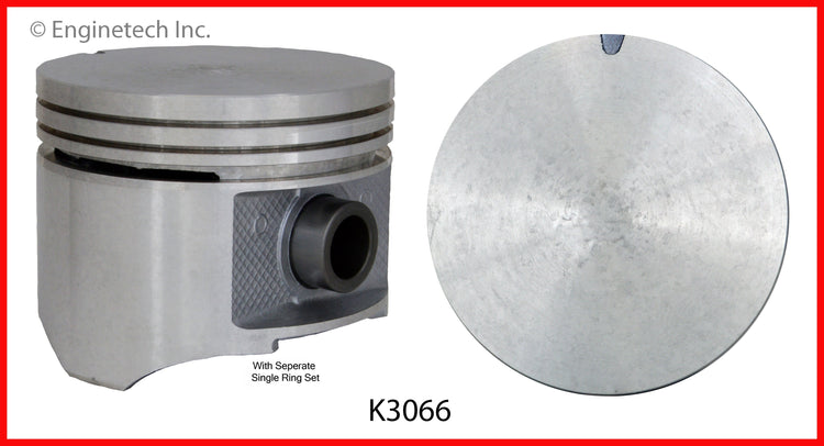 Enginetech K3066(8)060 Engine Piston Kit with Full Ring Stack for Dodge and Chrysler Models