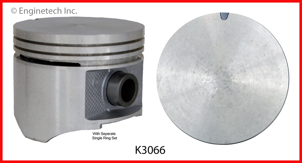 Enginetech K3066(8)030 Engine Piston Kit with Separate Full Ring Stack for Dodge and Chrysler Models