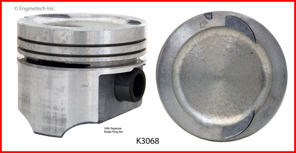 Enginetech K3068(4)P.50 Engine Piston Kit with Full Ring Stack for Chrysler and Dodge Vehicles