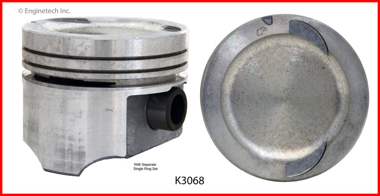 Enginetech K3068(4)P.75 Engine Piston Kit with Separate Full Ring Stack for Chrysler and Dodge Models