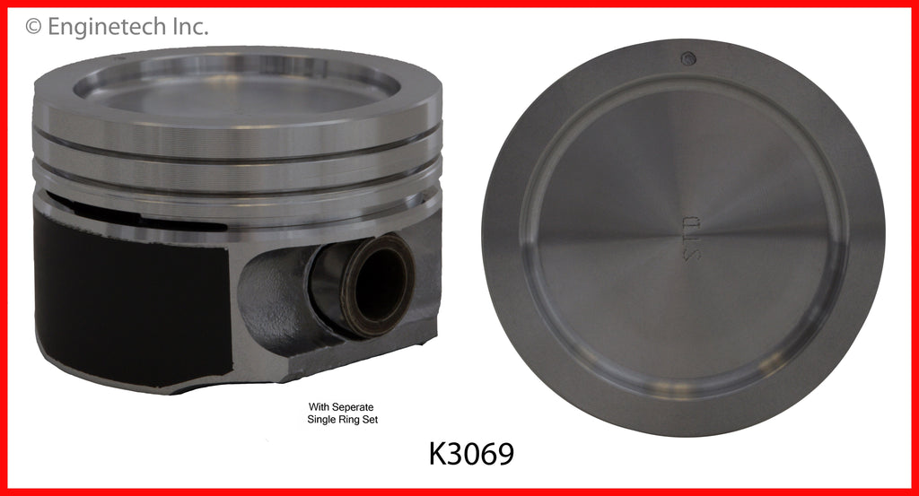 Enginetech K3069(6)P.50 Engine Piston Kit with Full Ring Stack for Buick and Chevrolet Models