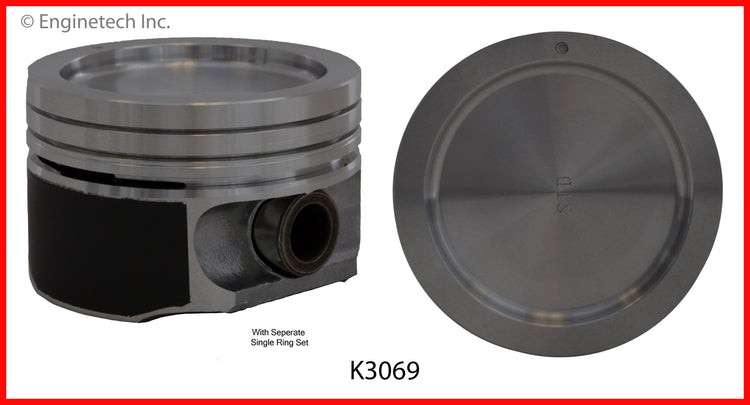 Enginetech K3069(6)P.50 Engine Piston Kit with Full Ring Stack for Buick and Chevrolet Models