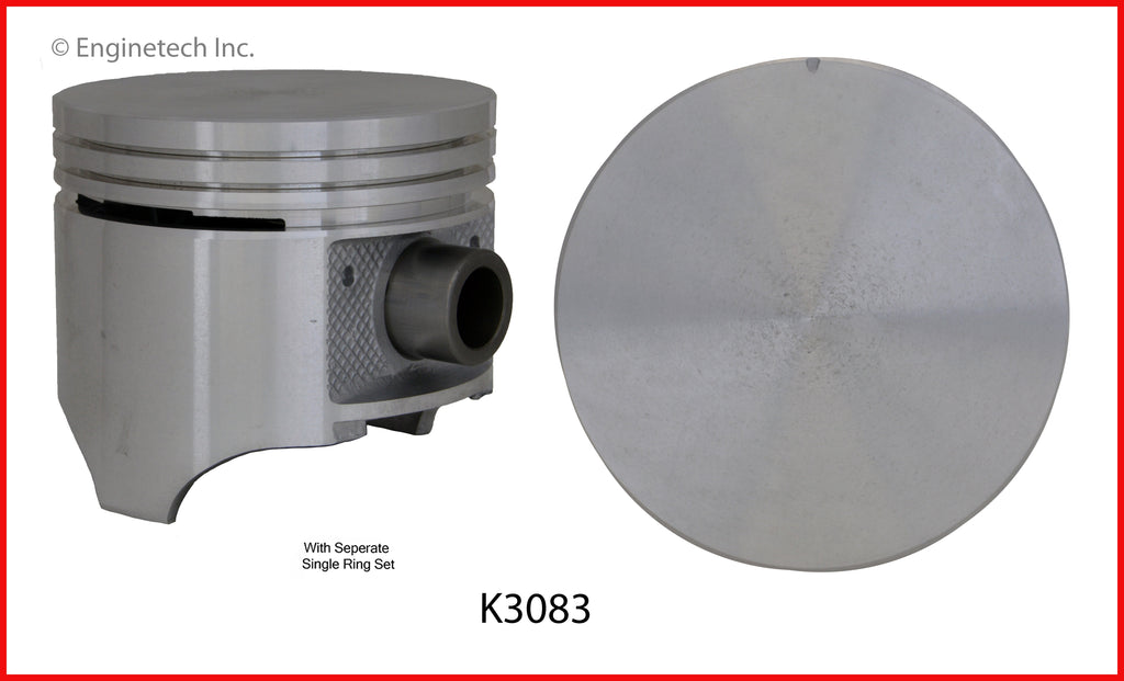 Enginetech K3083(8)040 Engine Piston Kit with Separate Full Ring Stack for Classic Chrysler and Dodge Models
