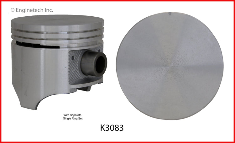 Enginetech K3083(8)040 Engine Piston Kit with Separate Full Ring Stack for Classic Chrysler and Dodge Models