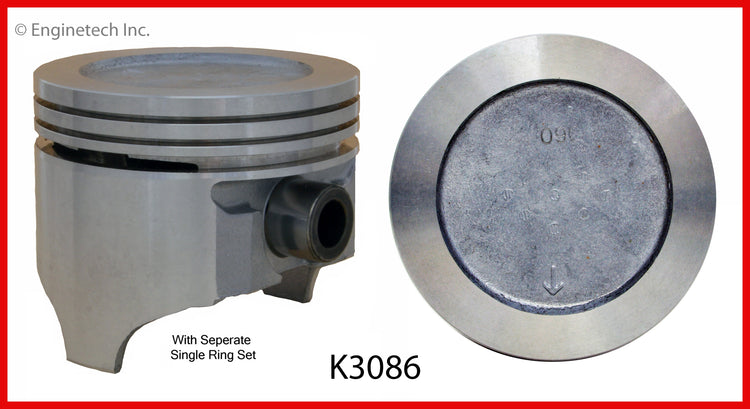 Enginetech K3086(8)P030 Engine Piston Kit with Full Ring Stack for Oldsmobile 442 & 98