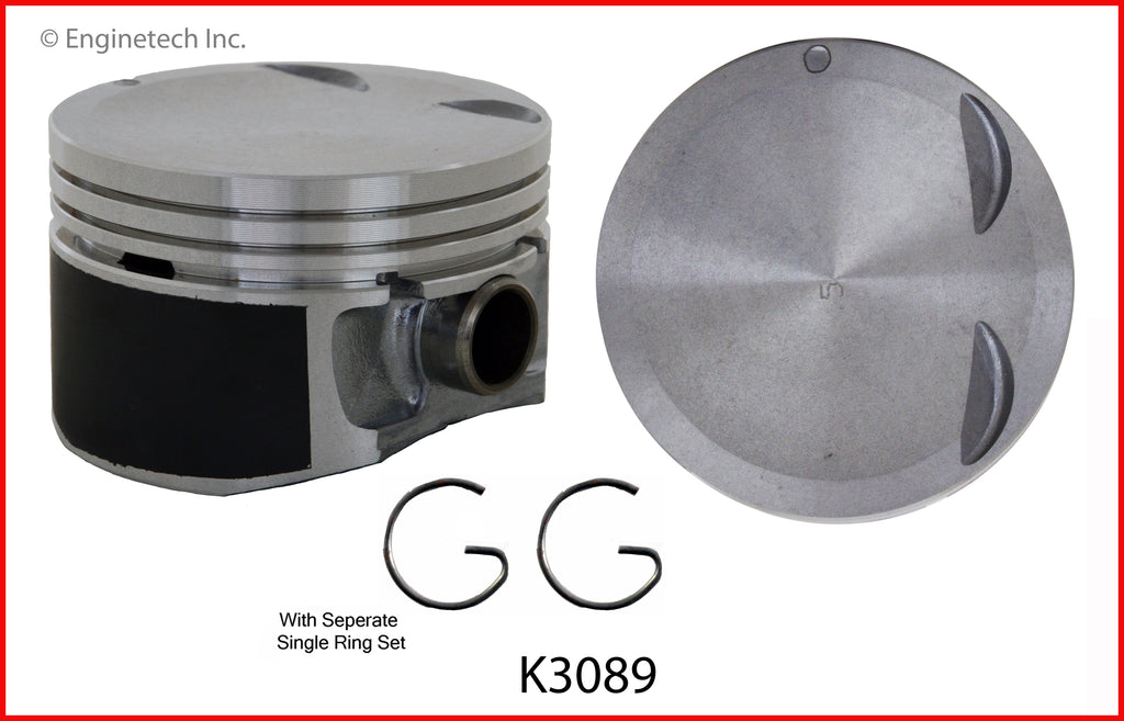Enginetech K3089(4)P.75 Engine Piston Kit with Full Ring Stack for Saturn Vehicles
