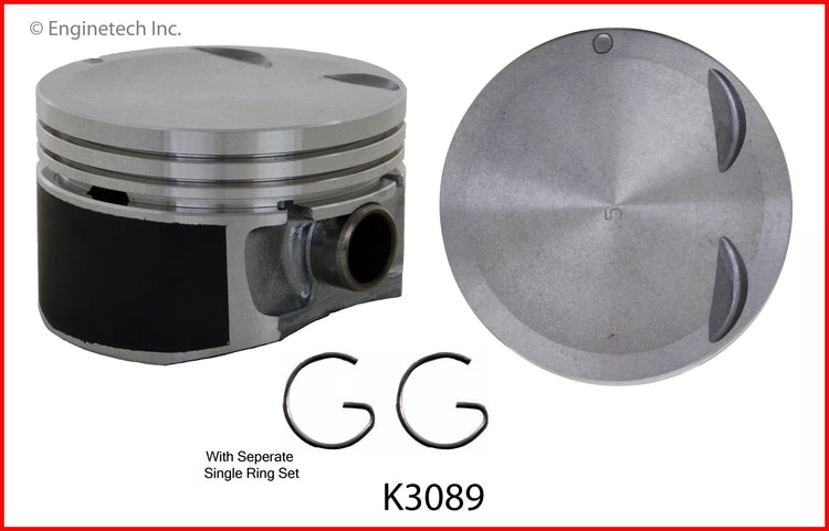 Enginetech K3089(4)P.75 Engine Piston Kit with Full Ring Stack for Saturn Vehicles