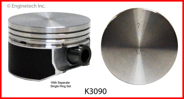 Enginetech K3090(6)P.50 Engine Piston Kit with Separate Full Ring Stack for Ford and Mazda Vehicles