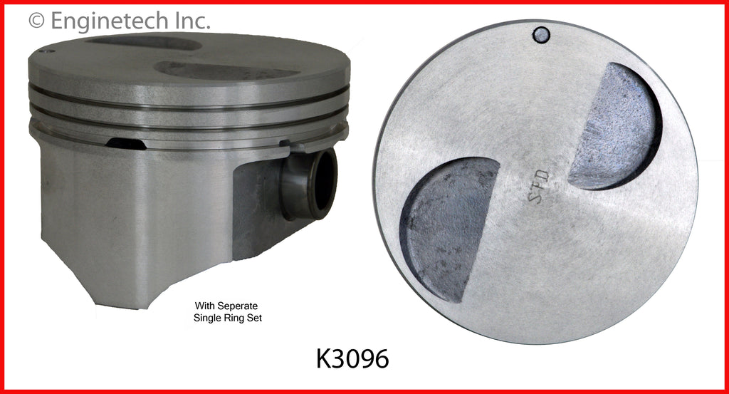 Enginetech K3096(4)P.75 Engine Piston Kit with Full Ring Stack for Ford Ranger