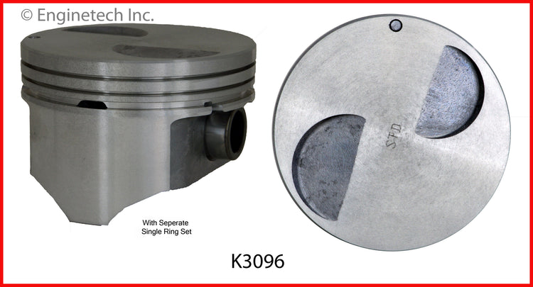 Enginetech K3096(4)P.75 Engine Piston Kit with Full Ring Stack for Ford Ranger